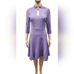 *NWT White House Black Market women's  purple pearl detail fit & flare dress 00